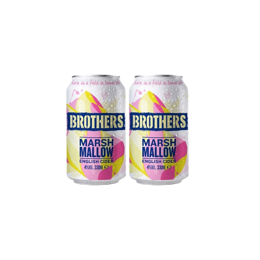 Brothers Marsh Mallow English Cider Can 330ml 4.0% - 2 Cans - Time2Drink