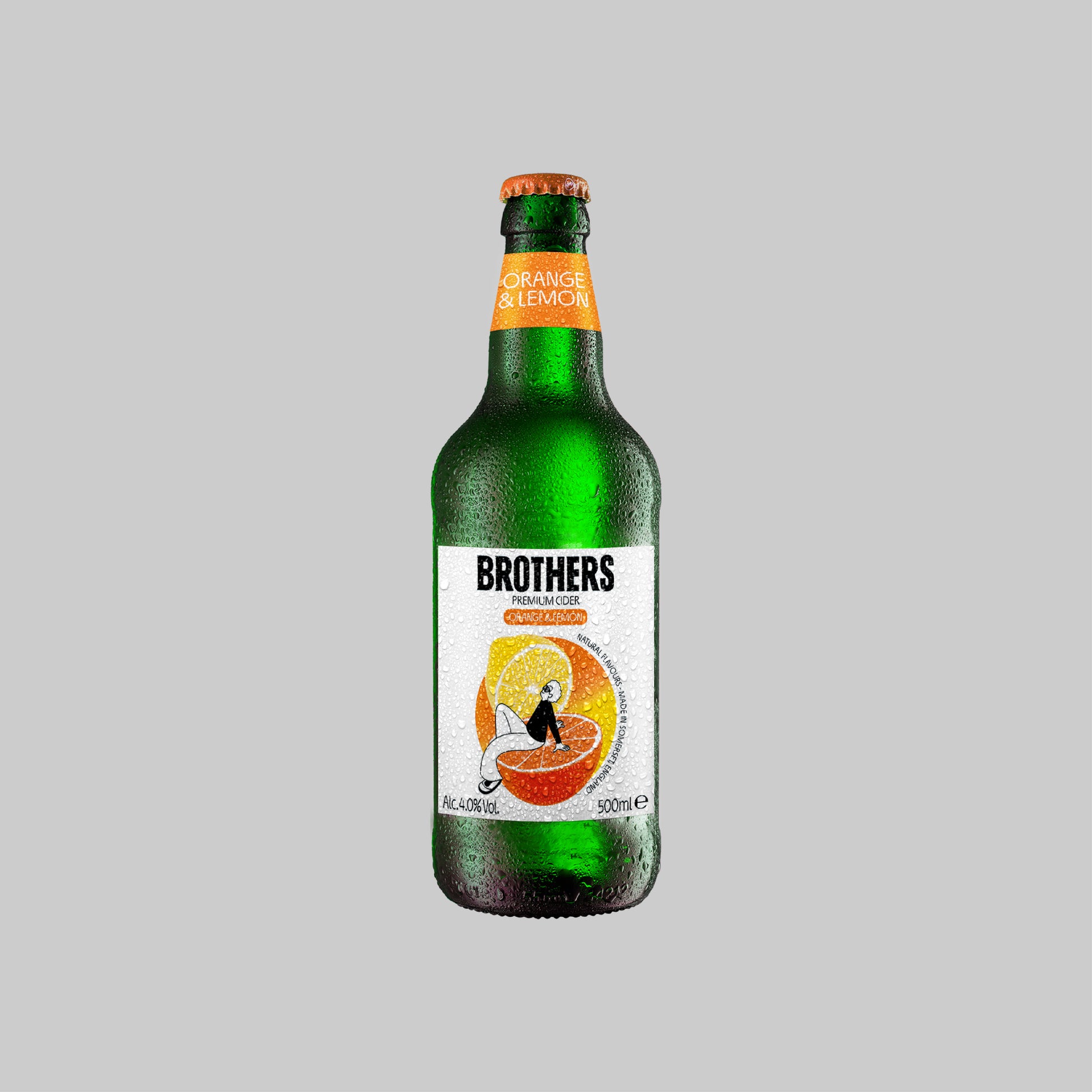 Brothers Orange & Lemon English Cider Bottle 500ml 4.0% - Time2Drink