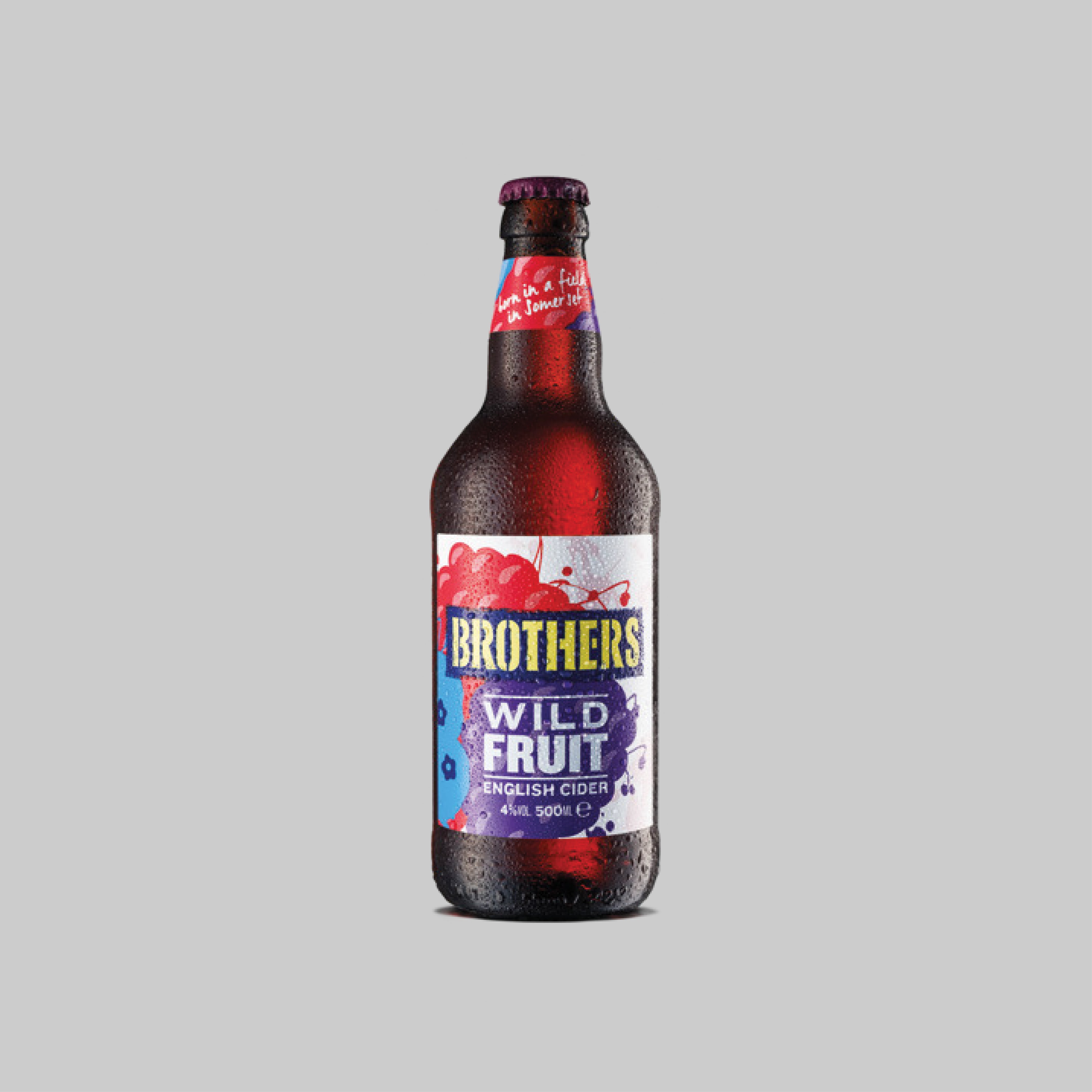 Brothers Wild Fruit English Cider Bottle 500ml 4.0% - Time2Drink